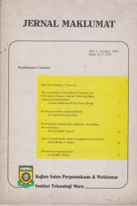 Jernal Maklumat. Jilid 1, Januari 1986 / Kajian Sains Perpustakaan & Makluamt, ITM