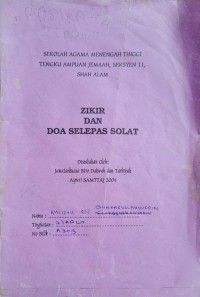 Zikir dan doa selepas solat / SAMTTAJ