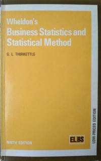 Wheldon's business statistics and statistical method / G. L. Thirkettle