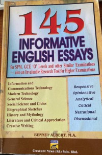 145 informative english essays / researched and written by Gurcharan Singh Sandhu ... [et al.] ; collected and arranged by Bennet Albert ; edited by Mustafa Zubair