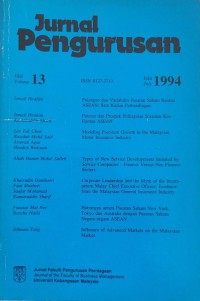 Jurnal pengurusan 13, July 1994