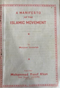 A manifesto of the Islamic movement / Maryam Jameelah