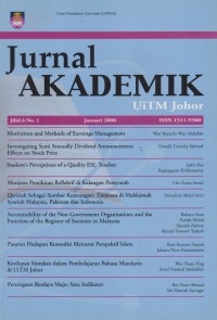 Jurnal akademik UiTM Johor / Chief editor; Ahmad Nawawi Yaakob