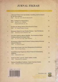 Jurnal fikrah / Editor: Azman bin Ibrahim